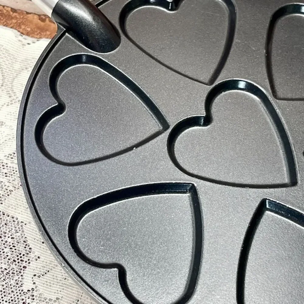 Nordic Ware Heart Shaped Pancake Cast Iron Aluminum Non Stick Pan, Used